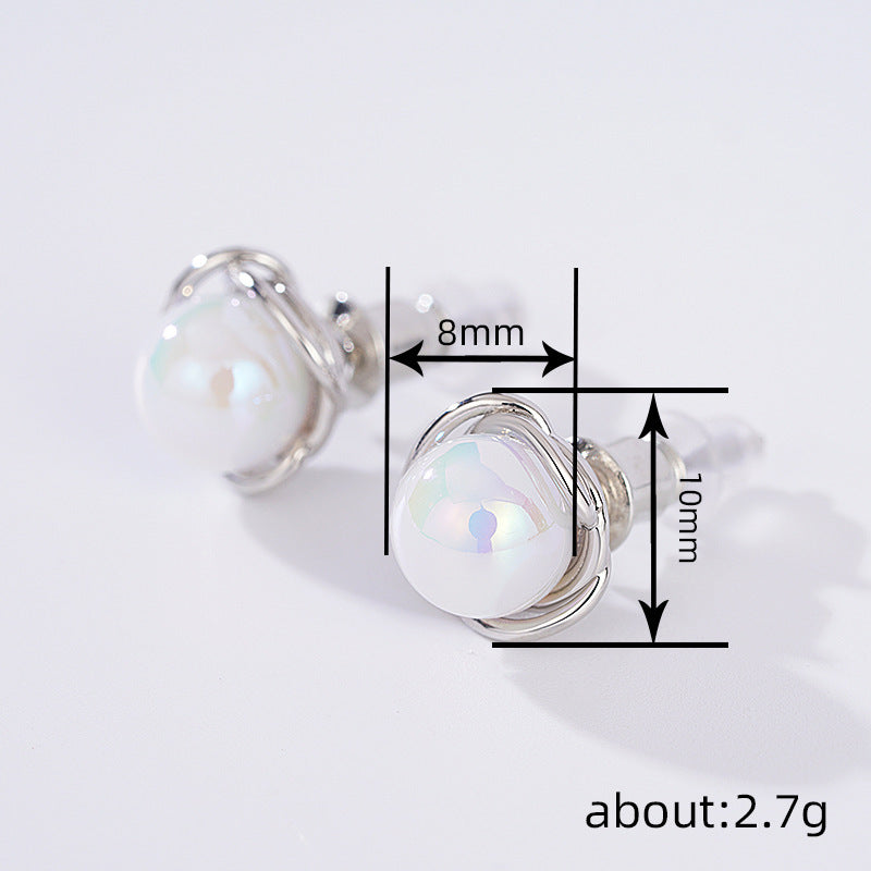 Colorful Imitation Moonstone Earrings Women's Fashion