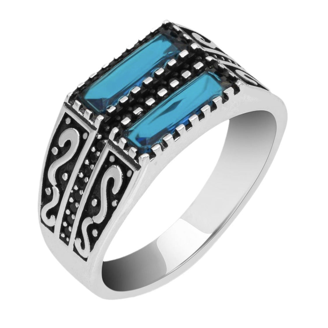 Alloy Inlaid Zircon Ring For Men