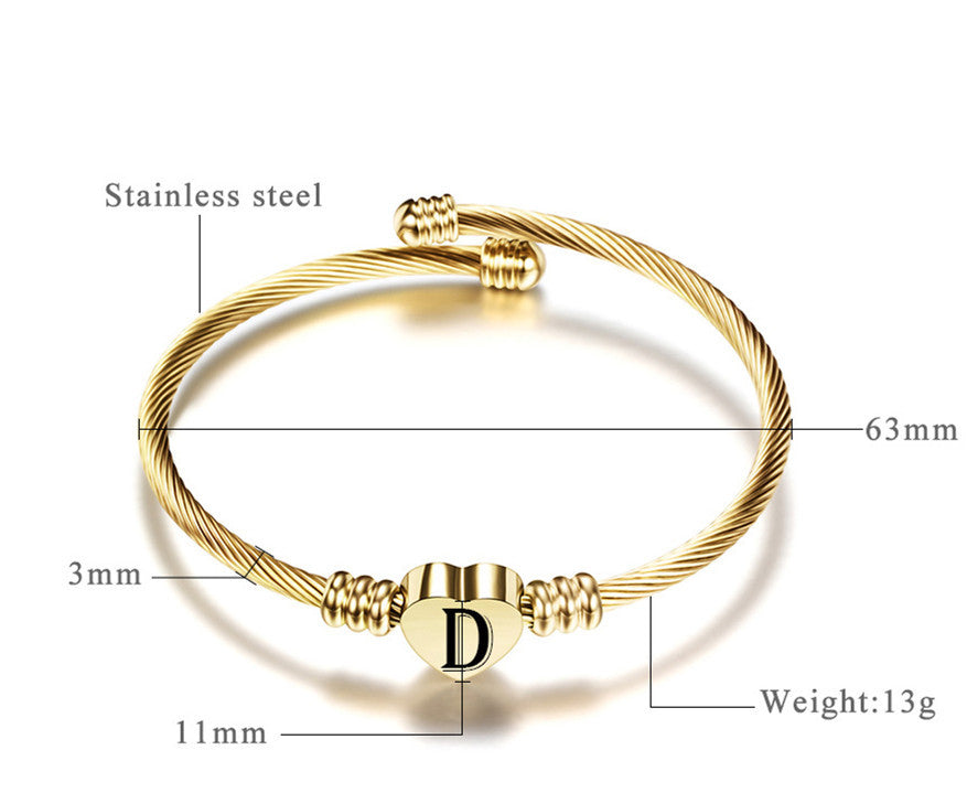 Mother's Day Mom Letter Stainless Steel Braided Bracelets