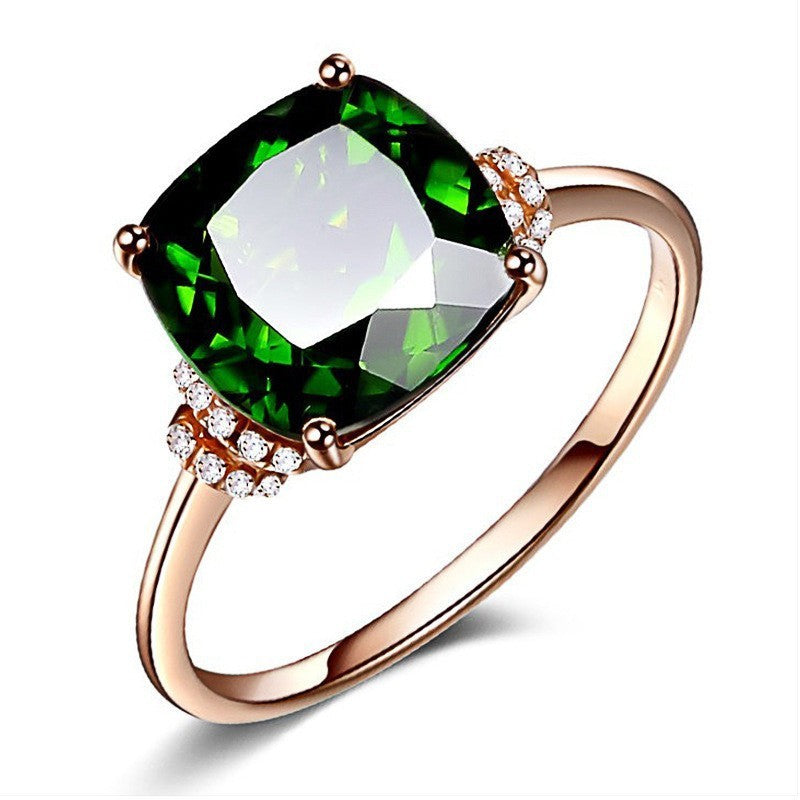 Emerald Ring Female Crystal Gem Ring