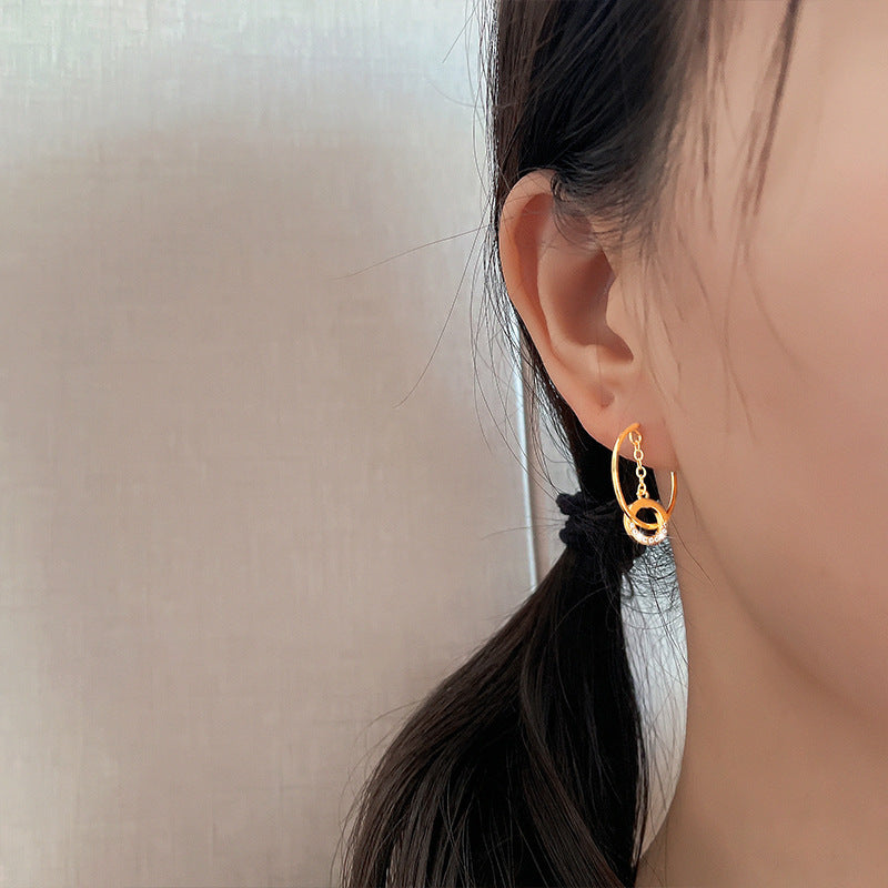 French Fashion Geometric Earrings Noble Cold Style