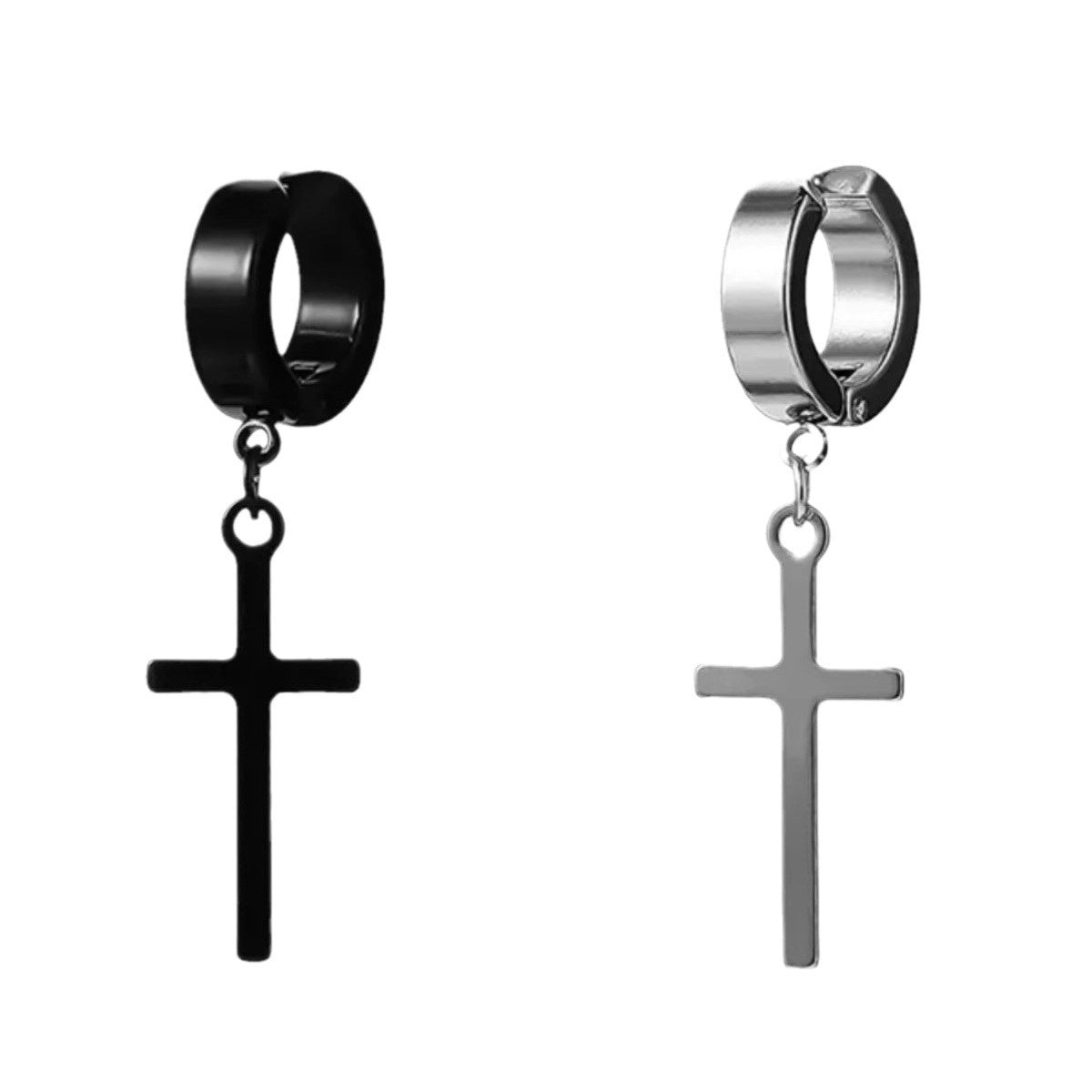 Cross Stud Earrings Male European Hip Hop