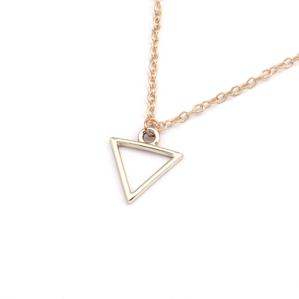 Women's necklace geometric triangle pendant necklace