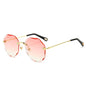 Polygonal Sunglasses Women Rimless Trimmed Sunglasses