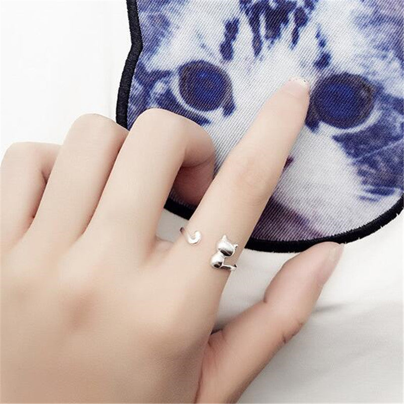 Cute Fashion Cat Simple Ring Female