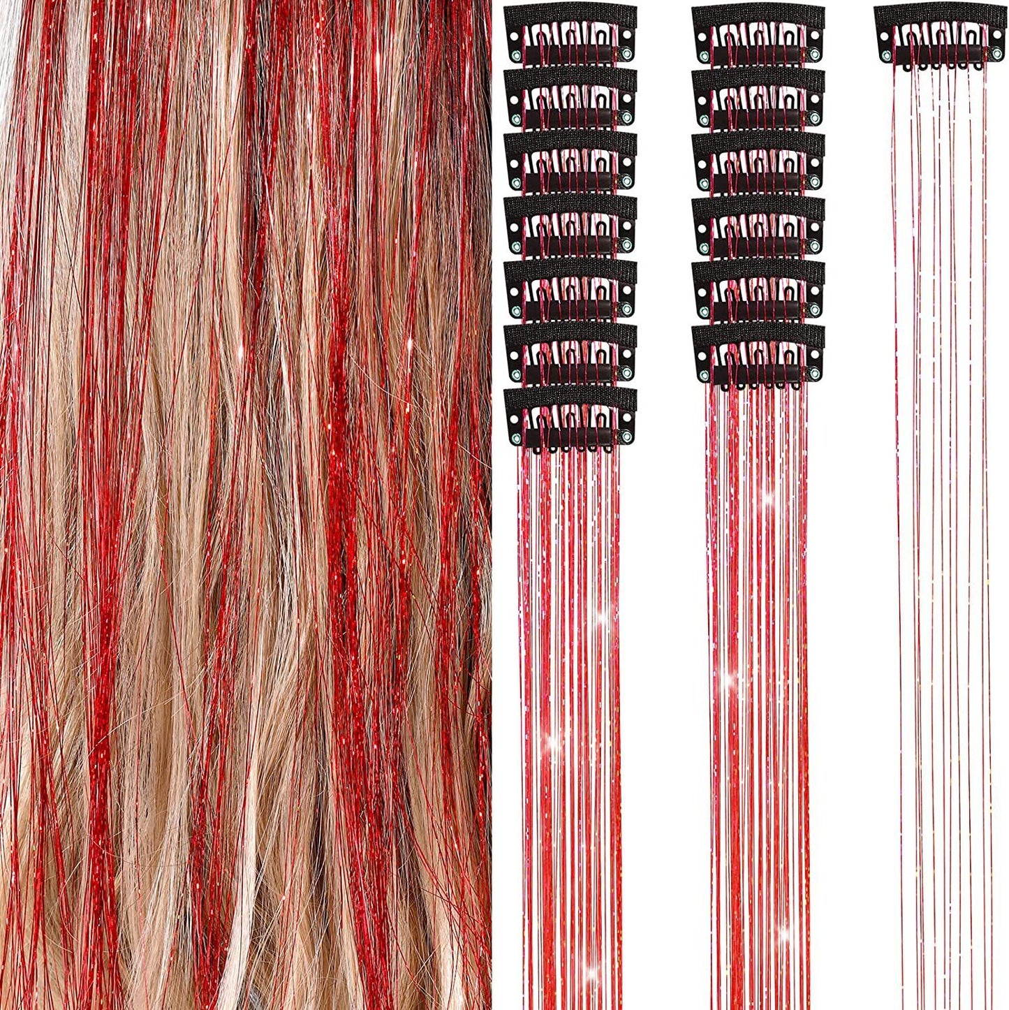 6-piece Laser Gold Wire BB Clip Single Card Wig Set