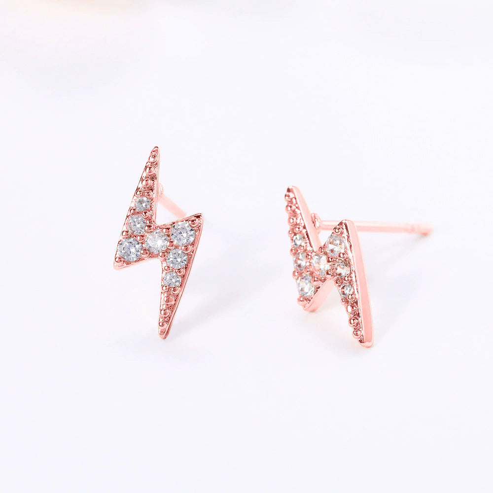 Simple Mini Lightning Zircon Stud Earrings For Women