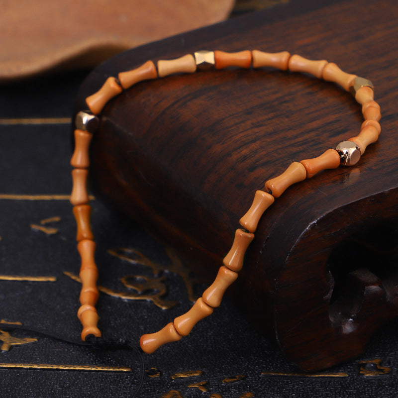 Olive Core Bamboo Bracelets Cut Surface Copper Bead Bracelets Wenwan Bracelets Handmade Bracelets