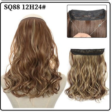 Female Fish Line Wavy Short Curly Hair Wig 30 35cm