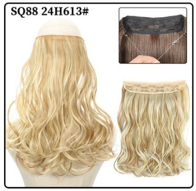 Female Fish Line Wavy Short Curly Hair Wig 30 35cm