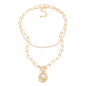 Multilayer Necklace Brooch Coin Natural Pearl Necklace