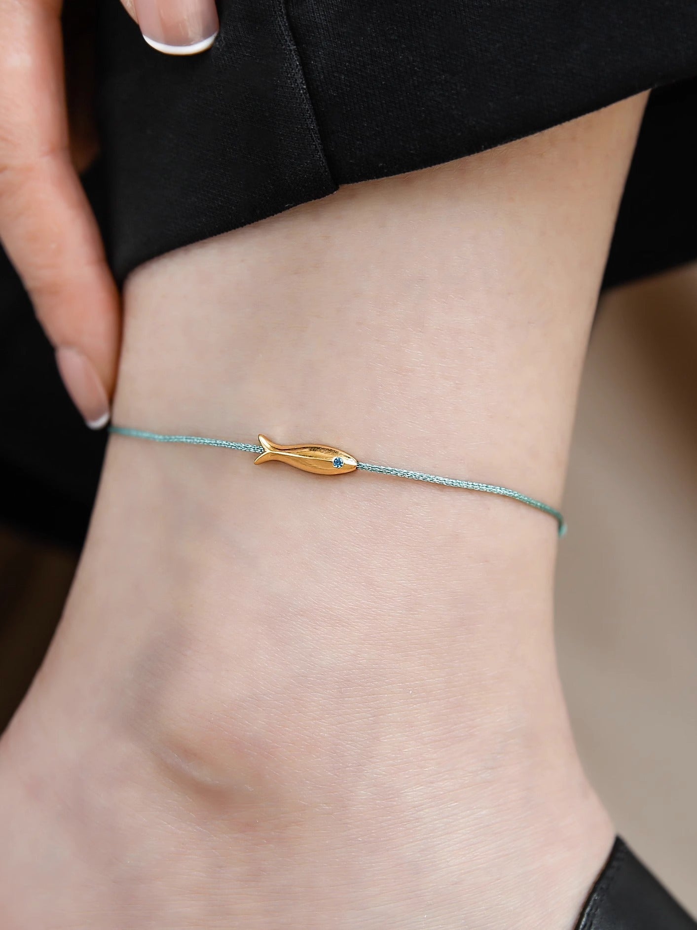 Lucky Koi Anklet Fish Braided Anklet Extremely Fine 18K Gold Plating Summer