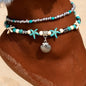 Beach Anklet Sea Turtle Pendant Starfish Turquoise Anklet