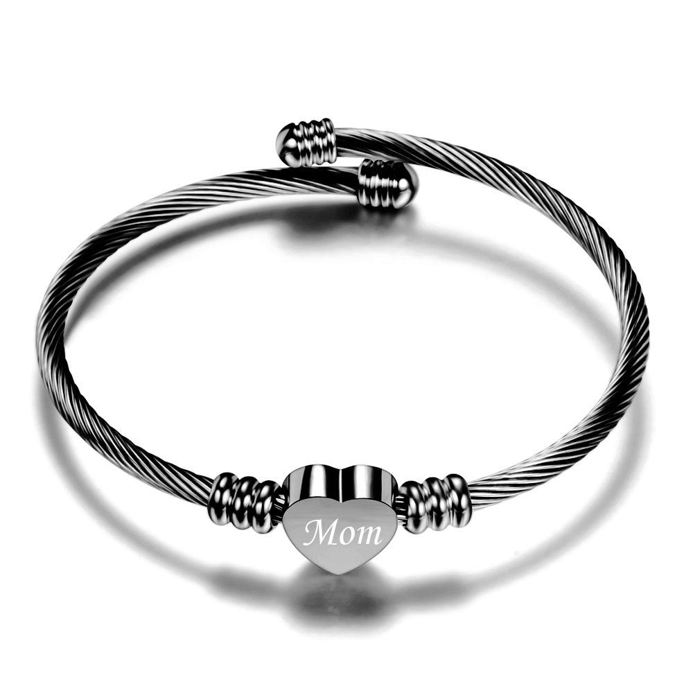 Mother's Day Mom Letter Stainless Steel Braided Bracelets