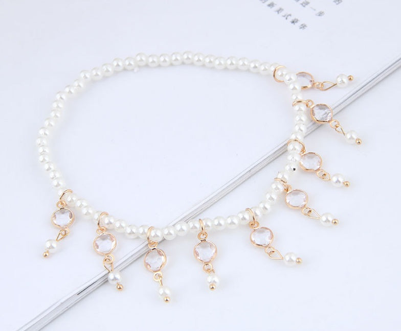 Pearl tassel anklet