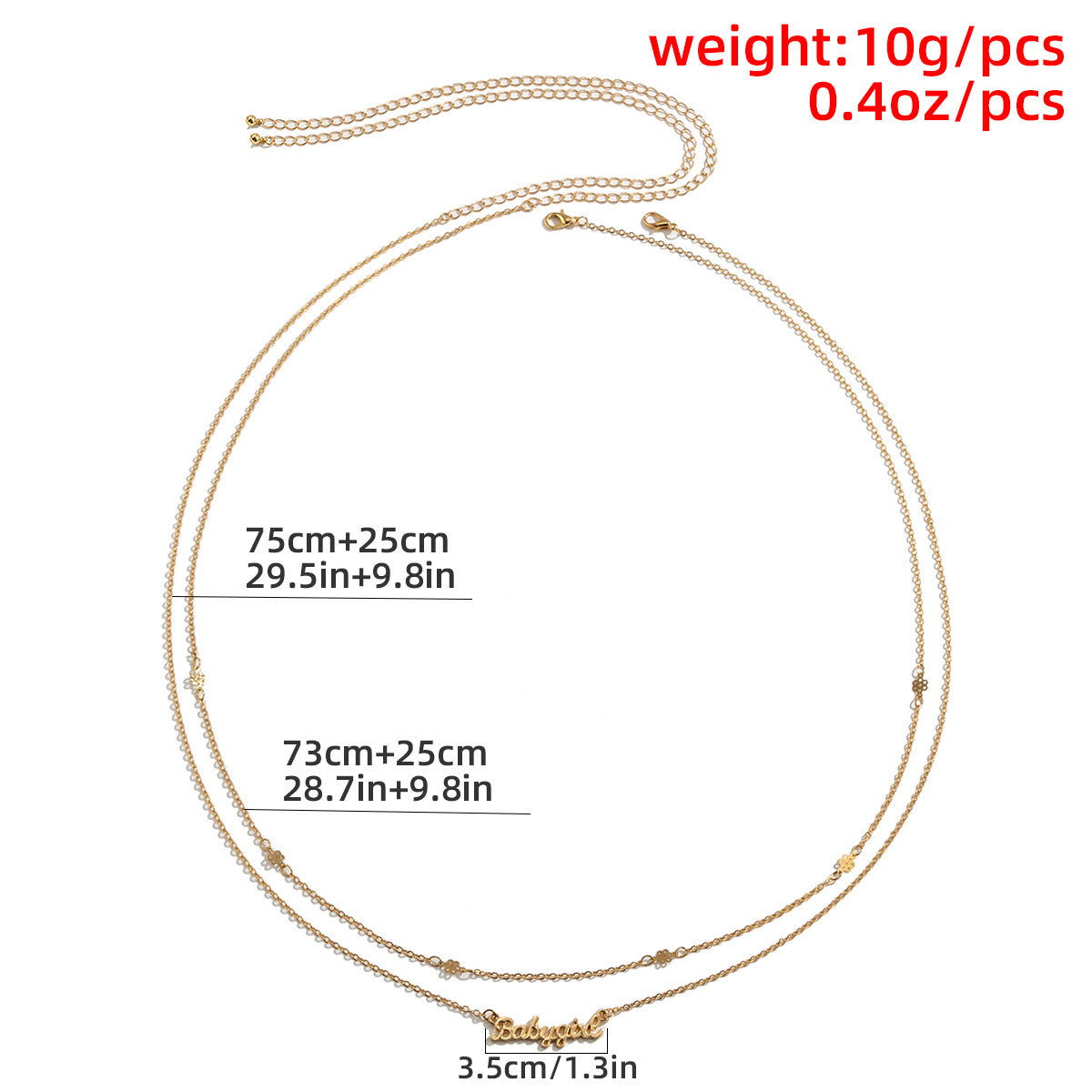 Simple Metal Letter Pendant Waist Chain For Women Europe And America Cross Border Multi-layer Sexy Fashion Slim Chain Body Chains