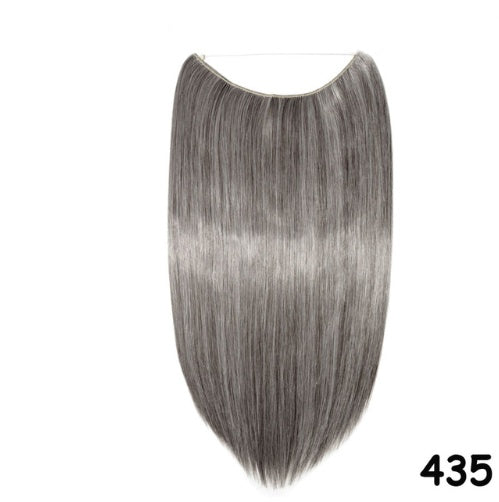 S-noilite 20 inches Invisible Wire No Clips in Hair Extensions Secret Fish Line Hairpieces Silky Straight Synthetic