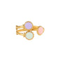 Colorful Oil Necklace Hollow Line Dot Love Heart Adjustable Ring Women