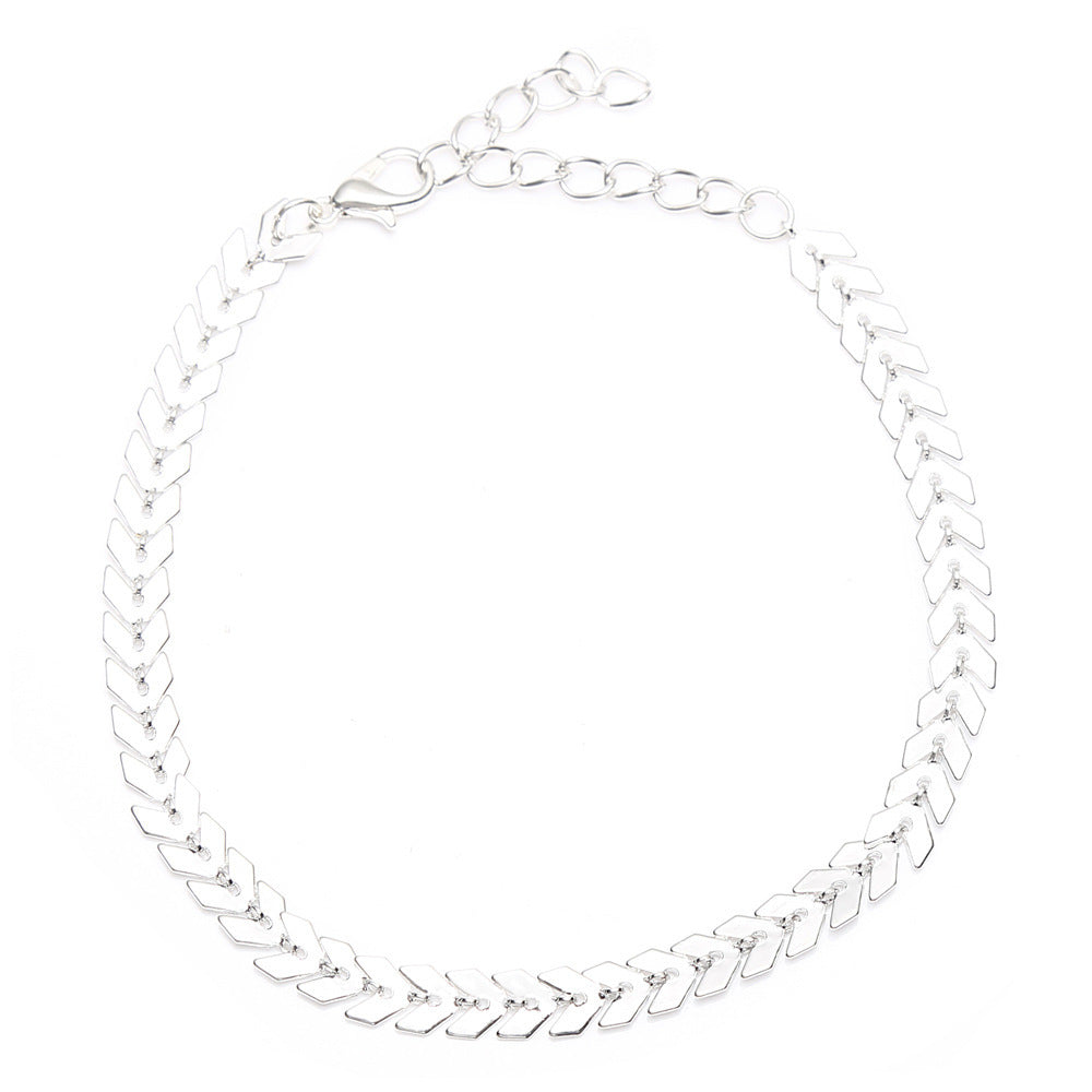 Aircraft chain fishbone anklet