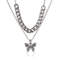 Rhinestone butterfly necklace