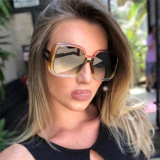 Large frame sunglasses with gradient personality sunglasses