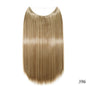 S-noilite 20 inches Invisible Wire No Clips in Hair Extensions Secret Fish Line Hairpieces Silky Straight Synthetic