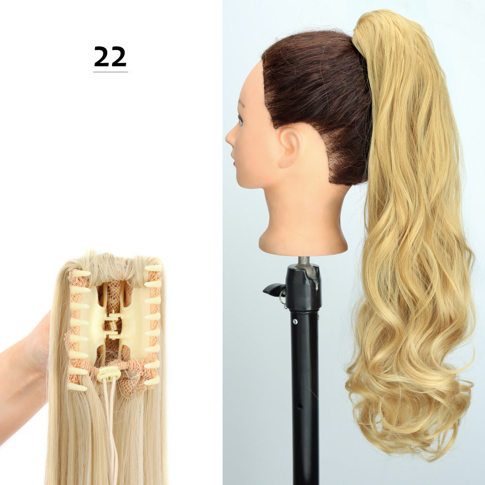 24inch Wig Ponytail Big Wave Long Roll Hair Clip