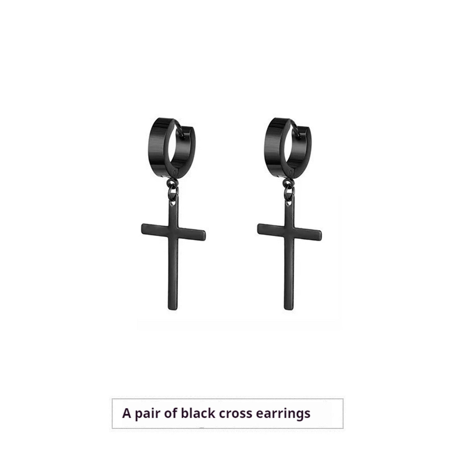 Cross Stud Earrings Male European Hip Hop