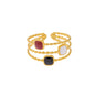 Colorful Oil Necklace Hollow Line Dot Love Heart Adjustable Ring Women