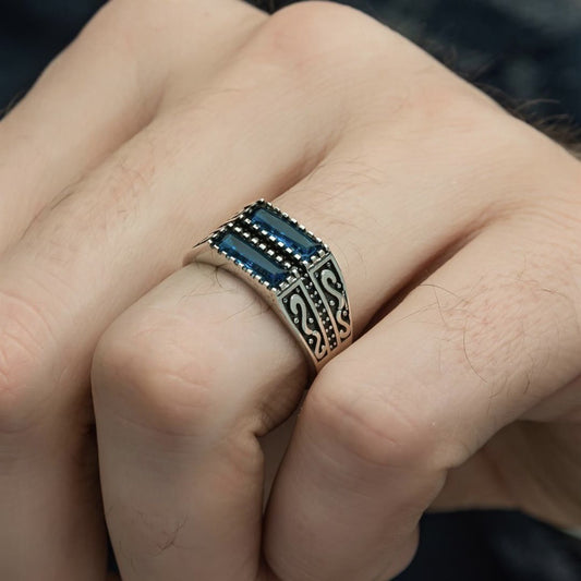 Alloy Inlaid Zircon Ring For Men