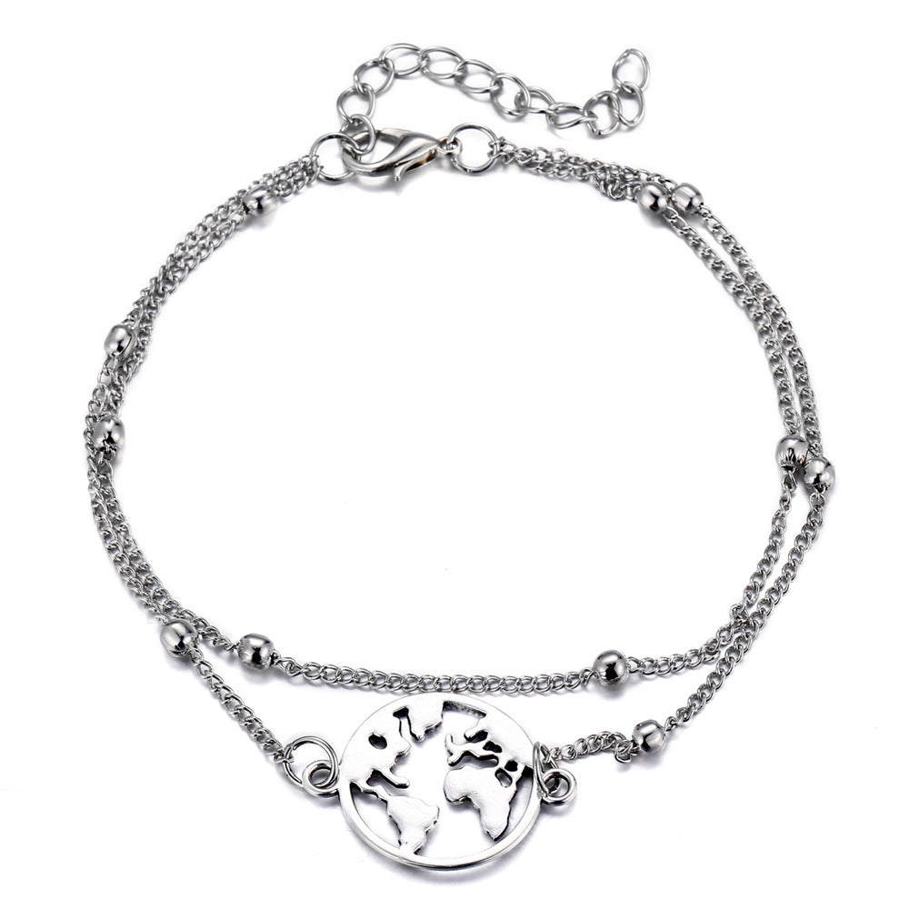 hree-piece anklet map love eight ladies anklet