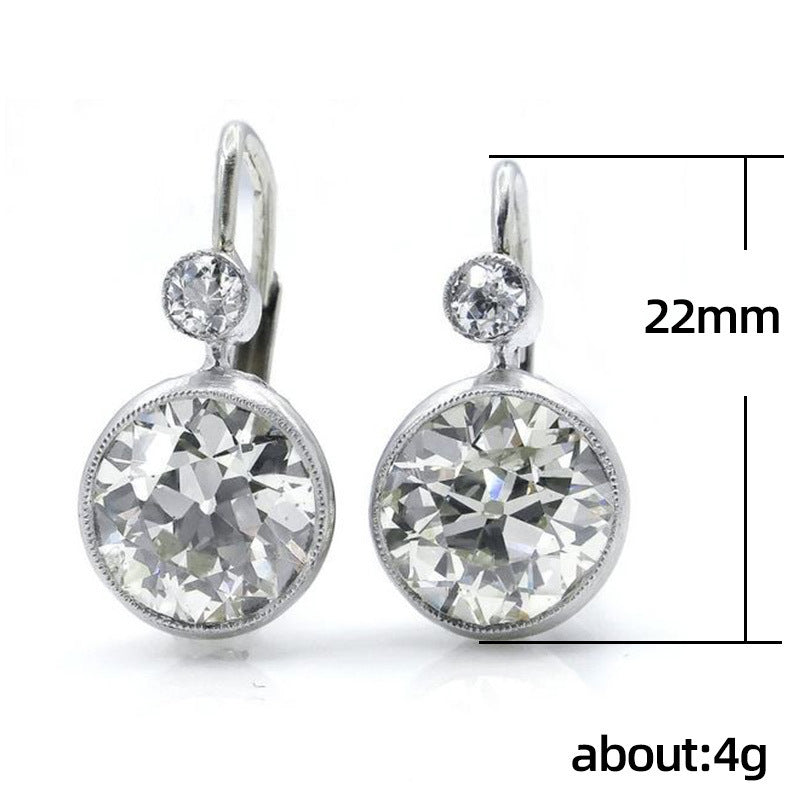 Simple Classy And All-matching Round Zircon Women's Earrings