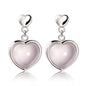 Heart-to-heart White Copper White Gold Plated Ear Rings