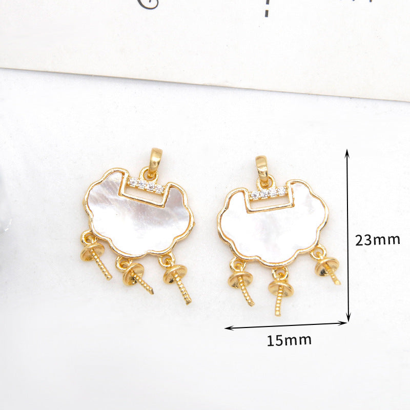 Women's White Shell Pendant Ear Rings