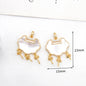 Women's White Shell Pendant Ear Rings