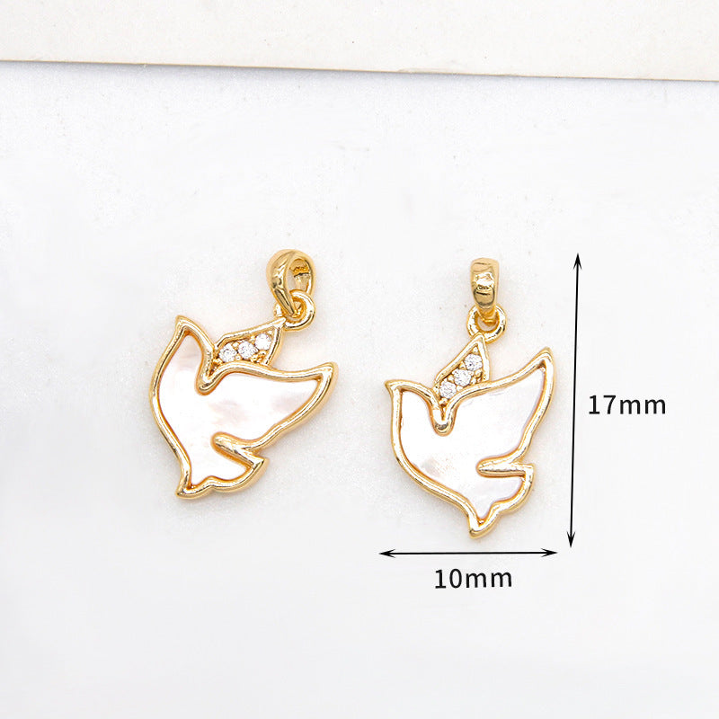 Women's White Shell Pendant Ear Rings