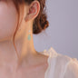 Flowers Hetian Jade Earrings Sterling Silver Long Earrings High Sense Ear Rings