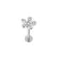 Zircon Little Flower Women's Ear Bone Stud Screw Human Body Puncture