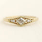 Simple Fashion Square Diamond Golden Ring Creative