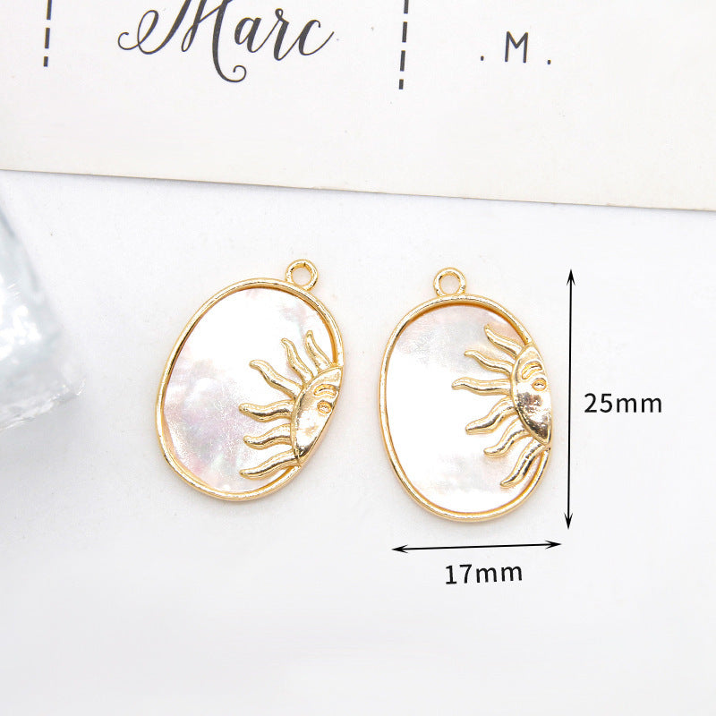 Women's White Shell Pendant Ear Rings