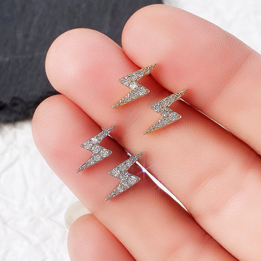 Simple Mini Lightning Zircon Stud Earrings For Women