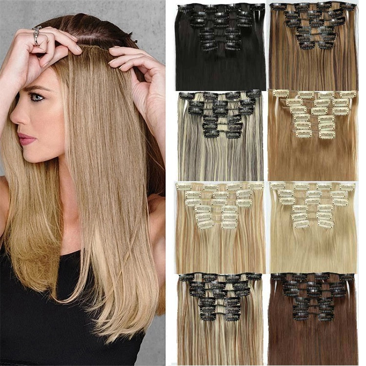 Wig Extensions 6-piece Set, Long Straight Hair