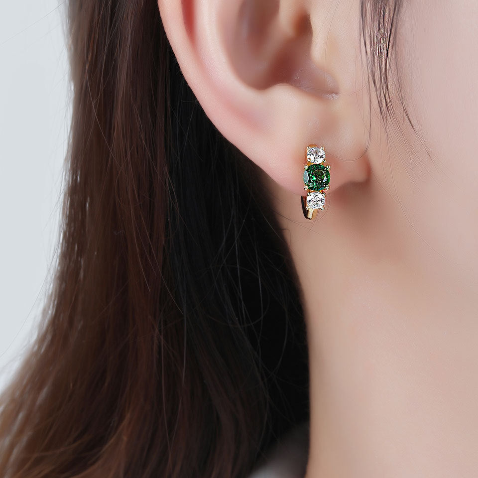 Advanced Design Versatile Multi-color Zircon Earrings