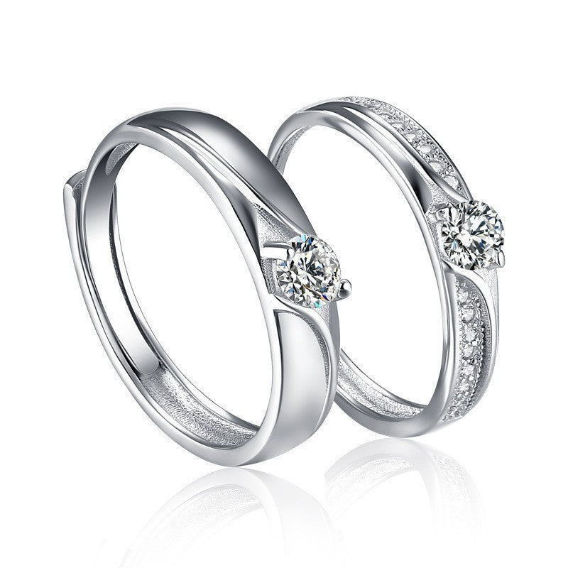 Couple Simple High Sense Four Claw Couple Rings Fashion Open Ring