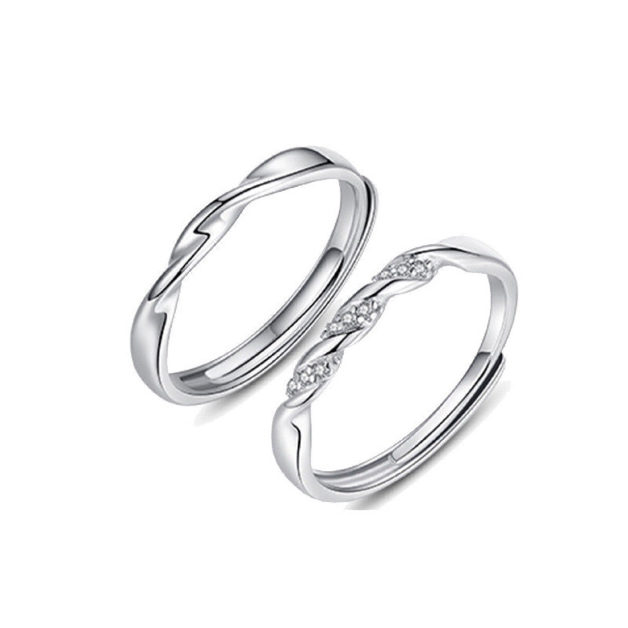 Couple Simple High Sense Four Claw Couple Rings Fashion Open Ring