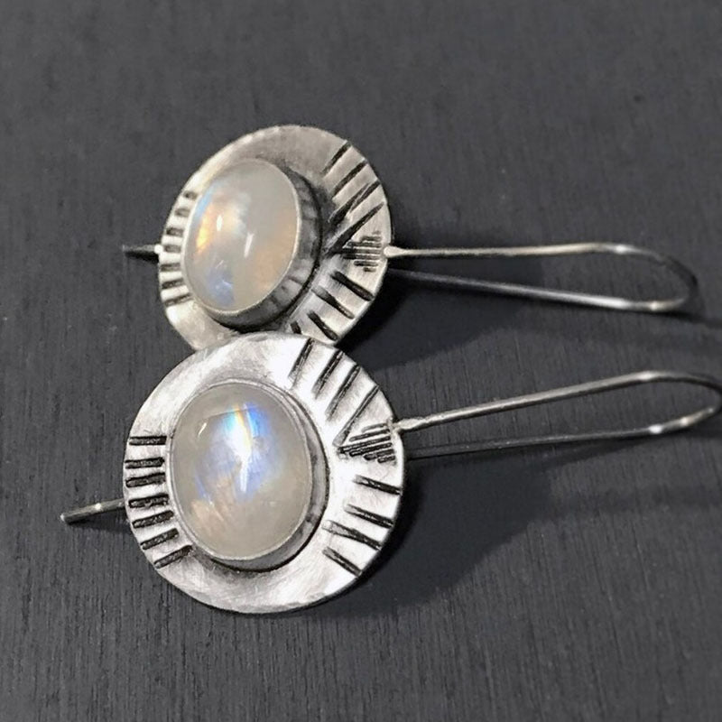 Fashion Personality Retro Moonstone Earrings Women