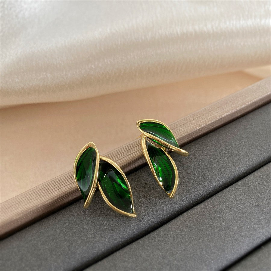 Simple Fashion Style Leaf-shaped Earring Female Personality