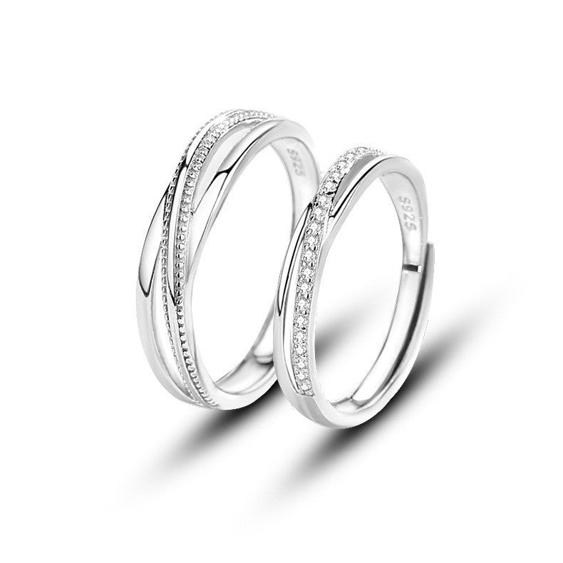 Couple Simple High Sense Four Claw Couple Rings Fashion Open Ring