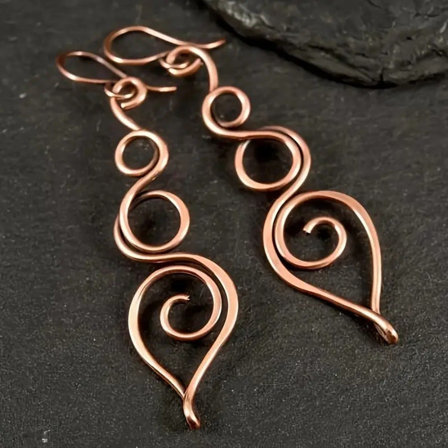 Bohemian Women's Vintage Hollow Bronze Infinite Symbol Earrings