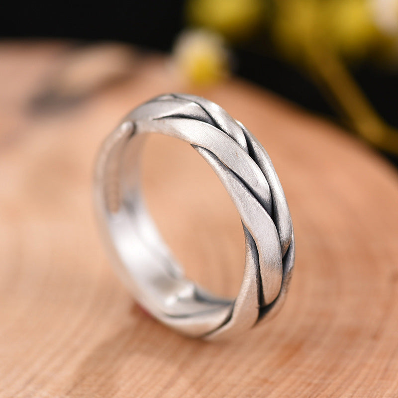 Personality Woven Retro Twist Ring